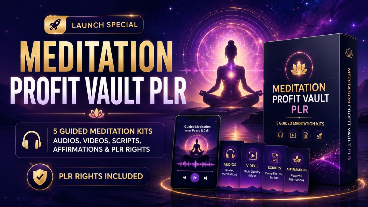 Meditation Profit Vault PLR product banner